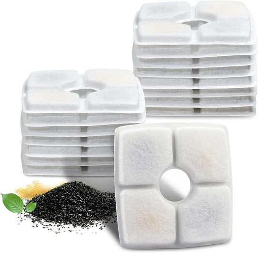 Cat Water Fountain Filters, 16 Packs Cat Replacement Fountain Filters, Square Cat Fountain Filter for 84Oz/2.5L Cat Water Fountain Stainless Steel…