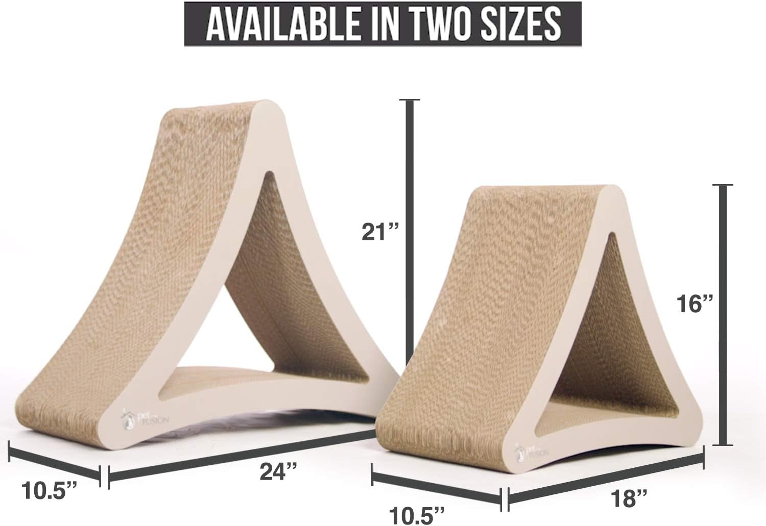3-Sided Vertical Scratch Play & Perch Cat Scratching Post, 18" X 10.5" X 15.9", Multiple Angle Cat Scratching Pad; 6 Usable Sides, 100% Recyclable Cardboard Lounge