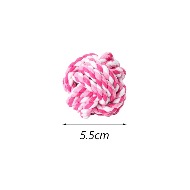 1Pcs Bite Resistant Pet Dog Chew Toys for Small Dogs Cleaning Teeth Puppy Cat Rope Knot Ball Toy Playing Mascotas Accessories