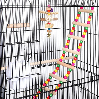 39-Inch Roof Top Large Flight Parrot Bird Cage for Small Quaker Parrot Cockatiel Sun Parakeet Green Cheek Conure Budgie Finch Lovebird Canary Pet Bird Cage W/Toys