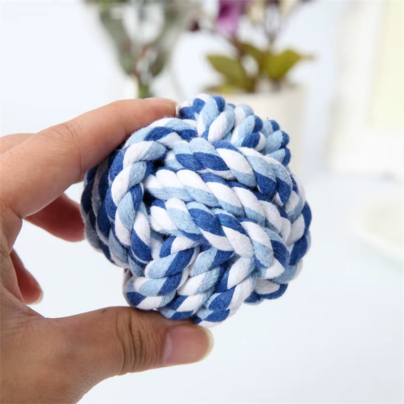 1Pcs Bite Resistant Pet Dog Chew Toys for Small Dogs Cleaning Teeth Puppy Cat Rope Knot Ball Toy Playing Mascotas Accessories