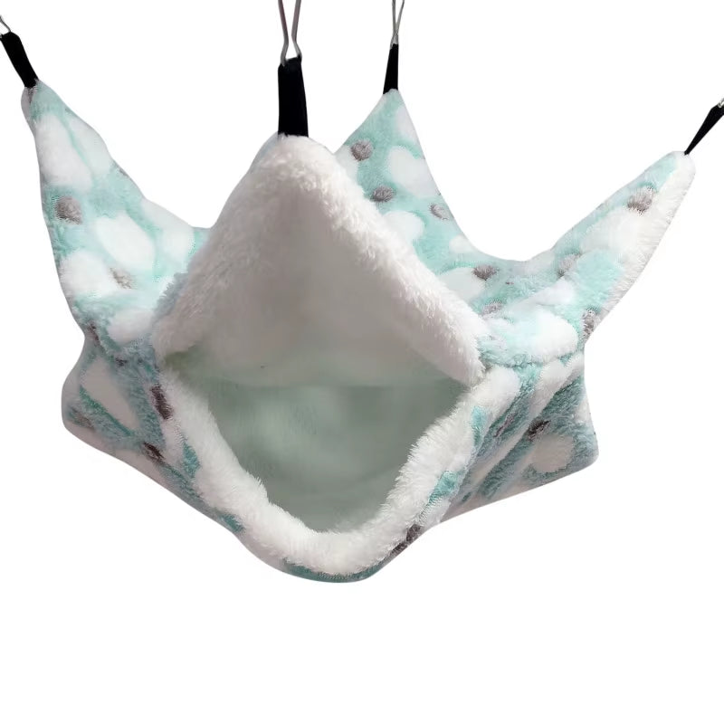 1/2 Pcs Hamster Hideout Cage Print Fleece Guinea Pig Sugar Glider Sleeping Bed Rodent Hammock Rat Little House Animals Supplies