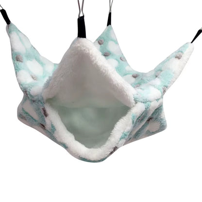 1/2 Pcs Hamster Hideout Cage Print Fleece Guinea Pig Sugar Glider Sleeping Bed Rodent Hammock Rat Little House Animals Supplies